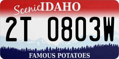 ID license plate 2T0803W