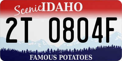 ID license plate 2T0804F