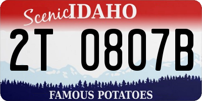 ID license plate 2T0807B