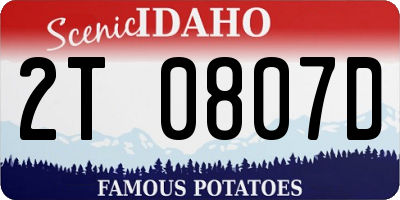 ID license plate 2T0807D
