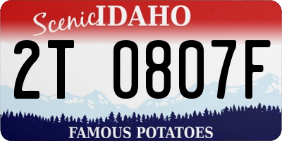 ID license plate 2T0807F