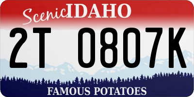 ID license plate 2T0807K
