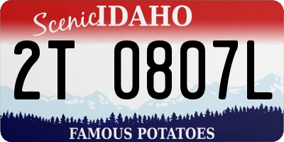 ID license plate 2T0807L