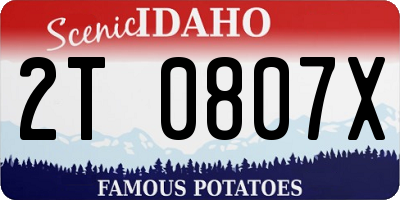 ID license plate 2T0807X