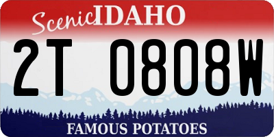 ID license plate 2T0808W