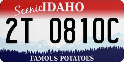 ID license plate 2T0810C