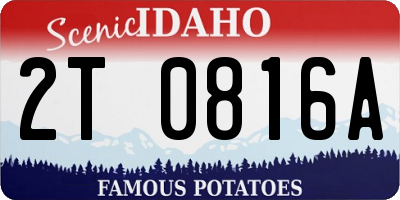 ID license plate 2T0816A