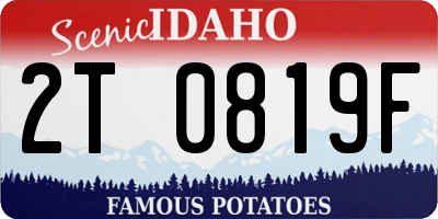 ID license plate 2T0819F