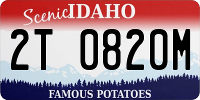 ID license plate 2T0820M