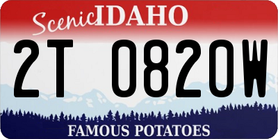 ID license plate 2T0820W