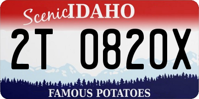 ID license plate 2T0820X