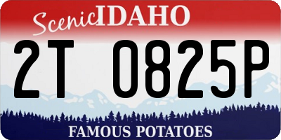 ID license plate 2T0825P