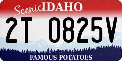 ID license plate 2T0825V