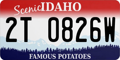 ID license plate 2T0826W