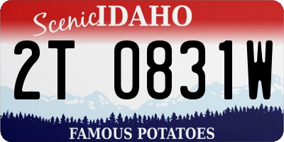 ID license plate 2T0831W