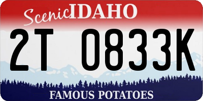 ID license plate 2T0833K