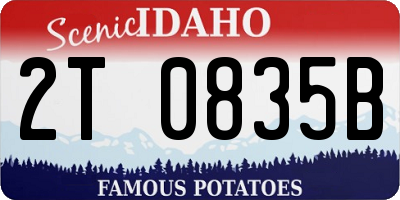 ID license plate 2T0835B