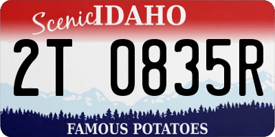 ID license plate 2T0835R