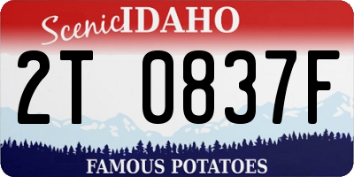 ID license plate 2T0837F