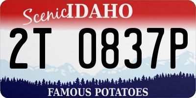 ID license plate 2T0837P