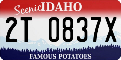 ID license plate 2T0837X