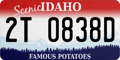 ID license plate 2T0838D