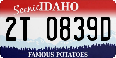 ID license plate 2T0839D