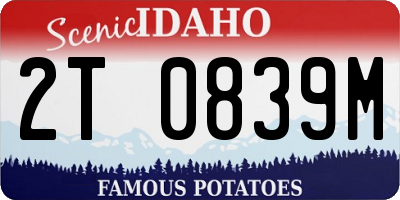 ID license plate 2T0839M