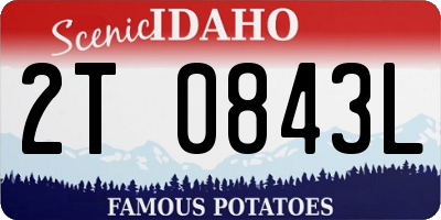 ID license plate 2T0843L