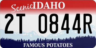 ID license plate 2T0844R