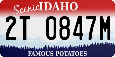 ID license plate 2T0847M