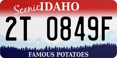 ID license plate 2T0849F