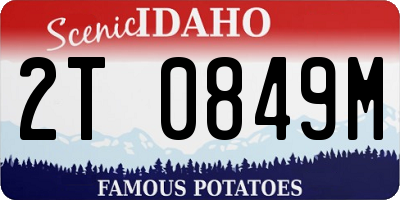 ID license plate 2T0849M