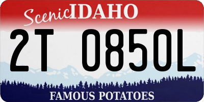 ID license plate 2T0850L