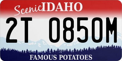 ID license plate 2T0850M