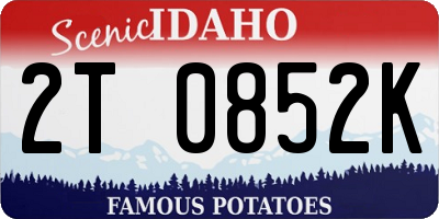 ID license plate 2T0852K