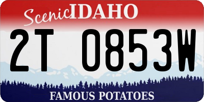 ID license plate 2T0853W
