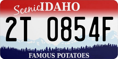 ID license plate 2T0854F