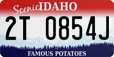 ID license plate 2T0854J