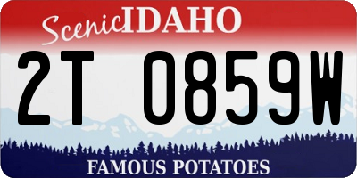 ID license plate 2T0859W