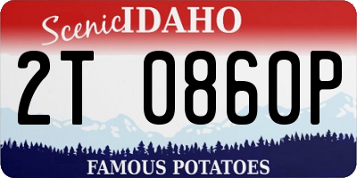 ID license plate 2T0860P