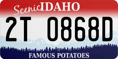 ID license plate 2T0868D