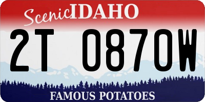 ID license plate 2T0870W