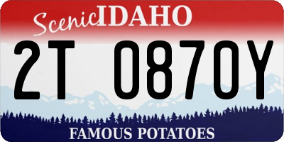 ID license plate 2T0870Y