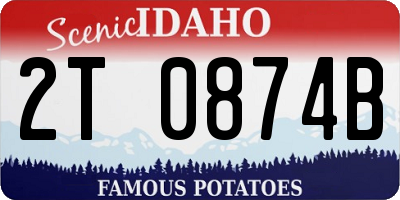 ID license plate 2T0874B