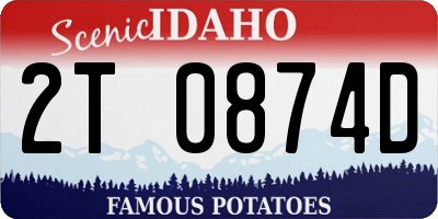 ID license plate 2T0874D