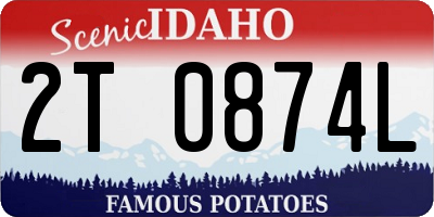 ID license plate 2T0874L