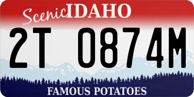 ID license plate 2T0874M