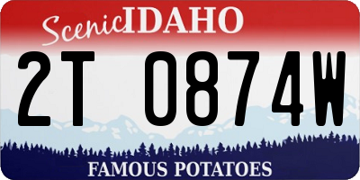 ID license plate 2T0874W