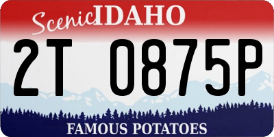 ID license plate 2T0875P